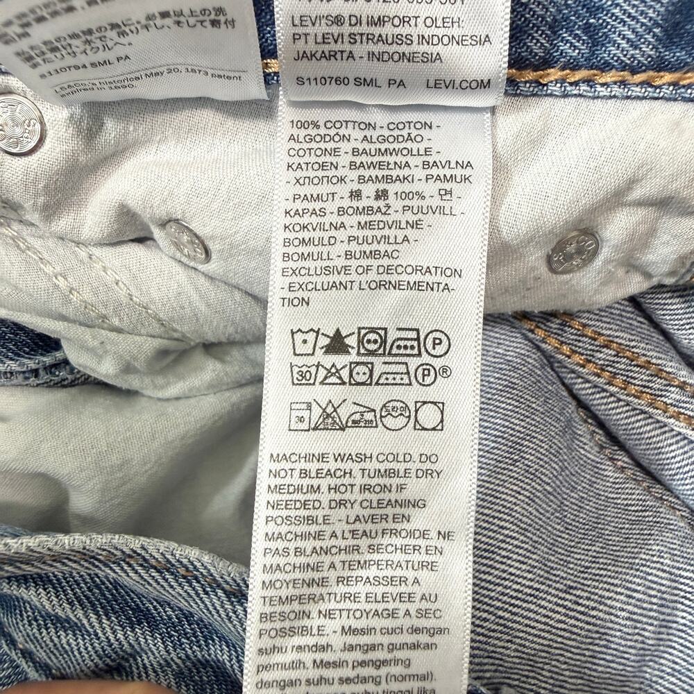 Levi Womens Cinch Barrel Leg Jeans 29 Medium Blue Wash Denim Cotton Zipper Fly - Picture 4 of 12